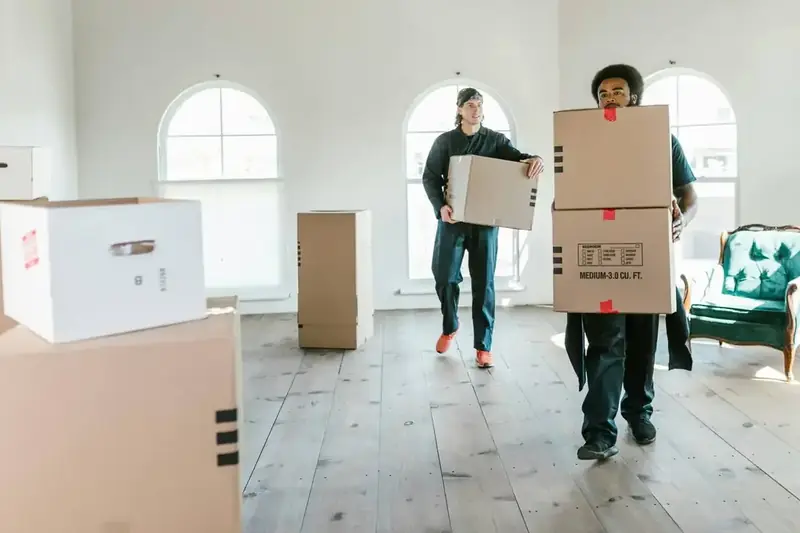 FLYT Moving crew loading a new home in Potomac Shores near the VRE station in Dumfries, VA